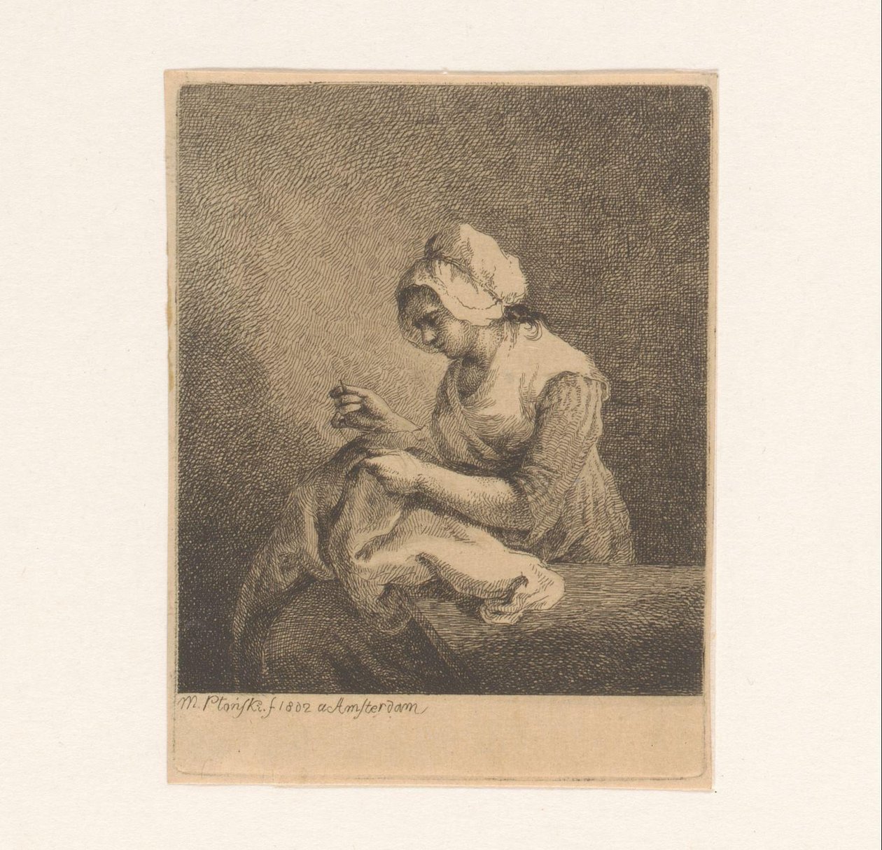 mulher de costura de Michał Płoński
