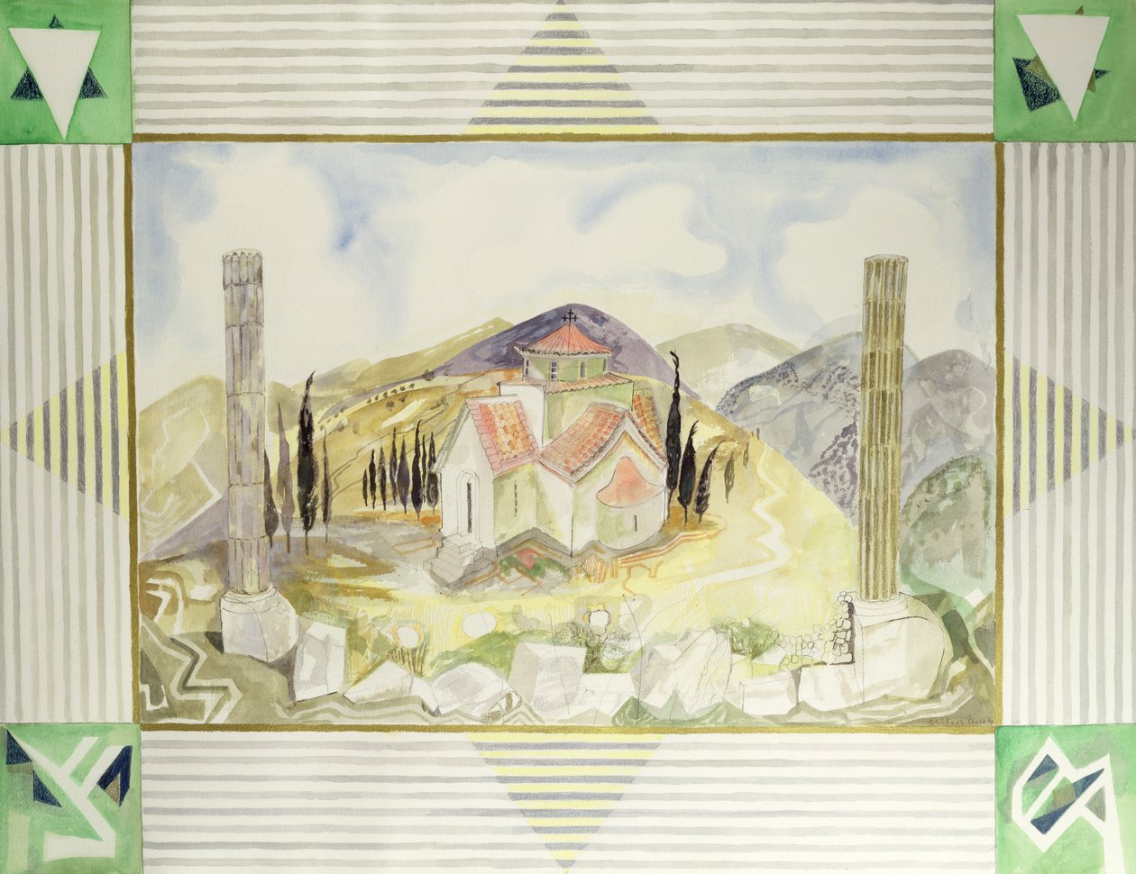Templo em Hosios Lukas Country da série Greek Experience, 1989 (wc) de Michael Chase