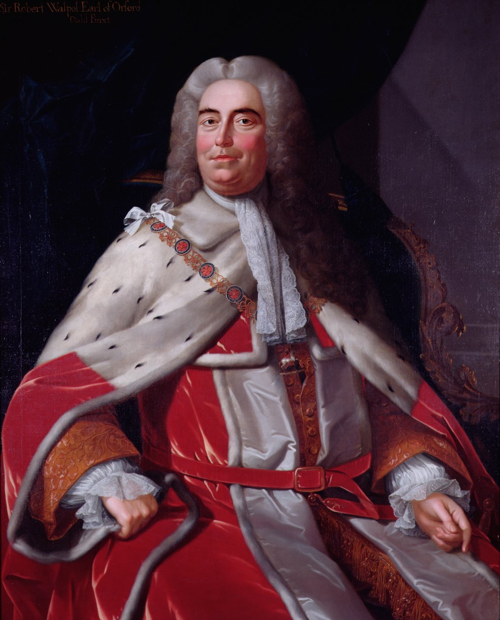 Sir Robert Walpole, Conde de Orford (1676-1745), primeiro Senhor do Tesouro e Chanceler do Tesouro de Michael Dahl