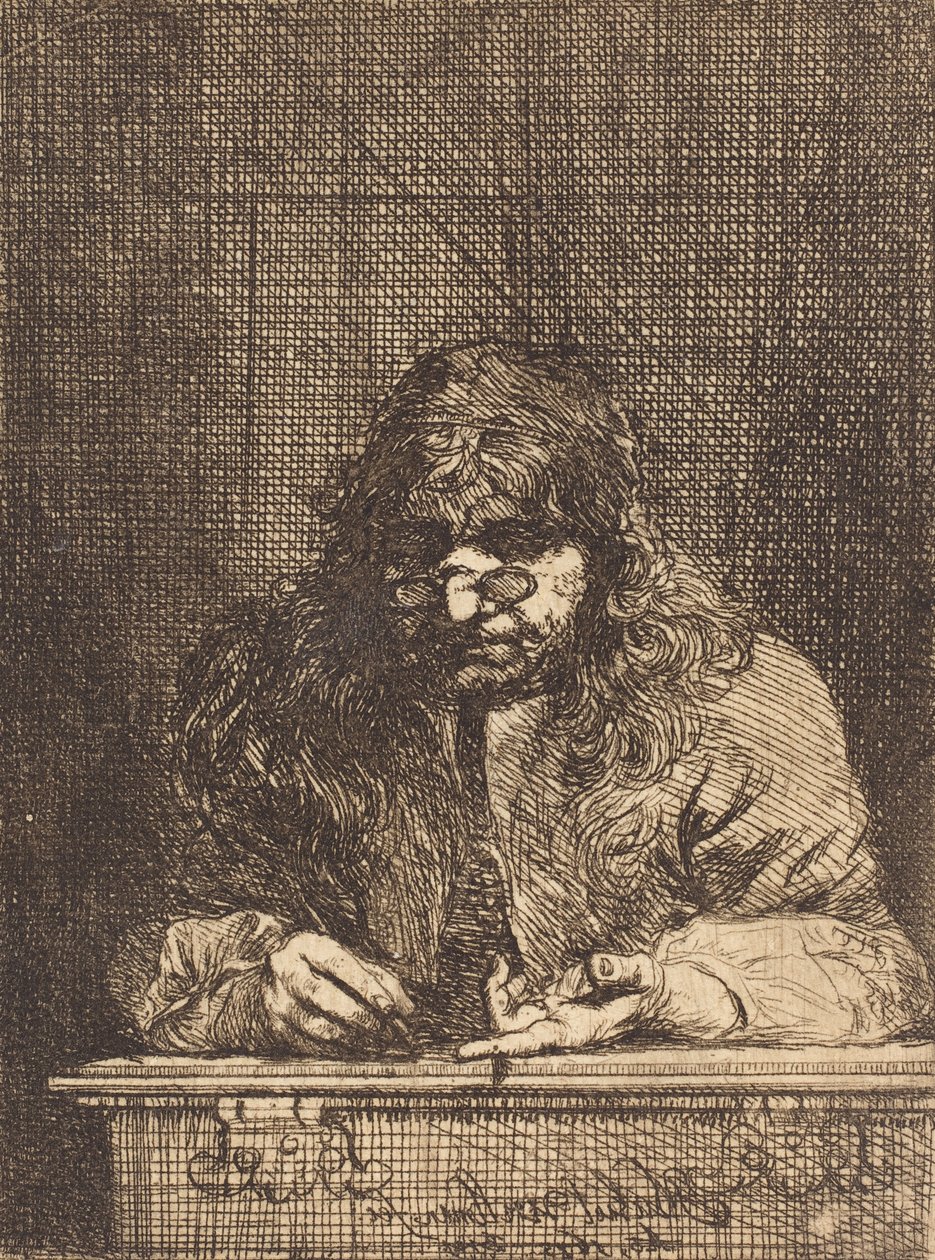 Desenho de auto-retrato, 1675 (gravura sobre papel) de Michael Leopold Willmann