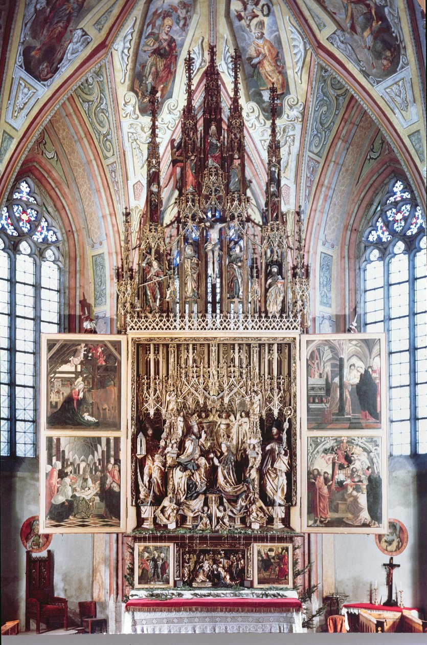 O Retábulo de St. Wolfgang (segunda abertura) 1471-81 de Michael Pacher