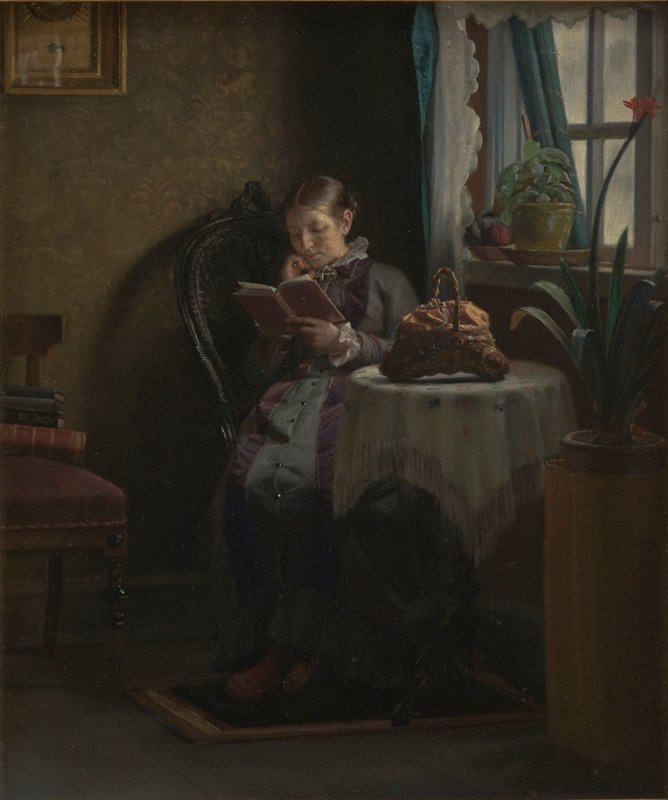 Anna Ancher lendo de Michael Peter Ancher