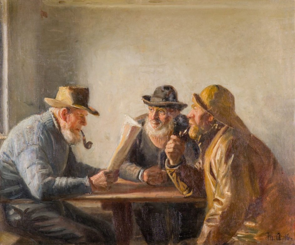 Pescadores na pousada de Michael Peter Ancher
