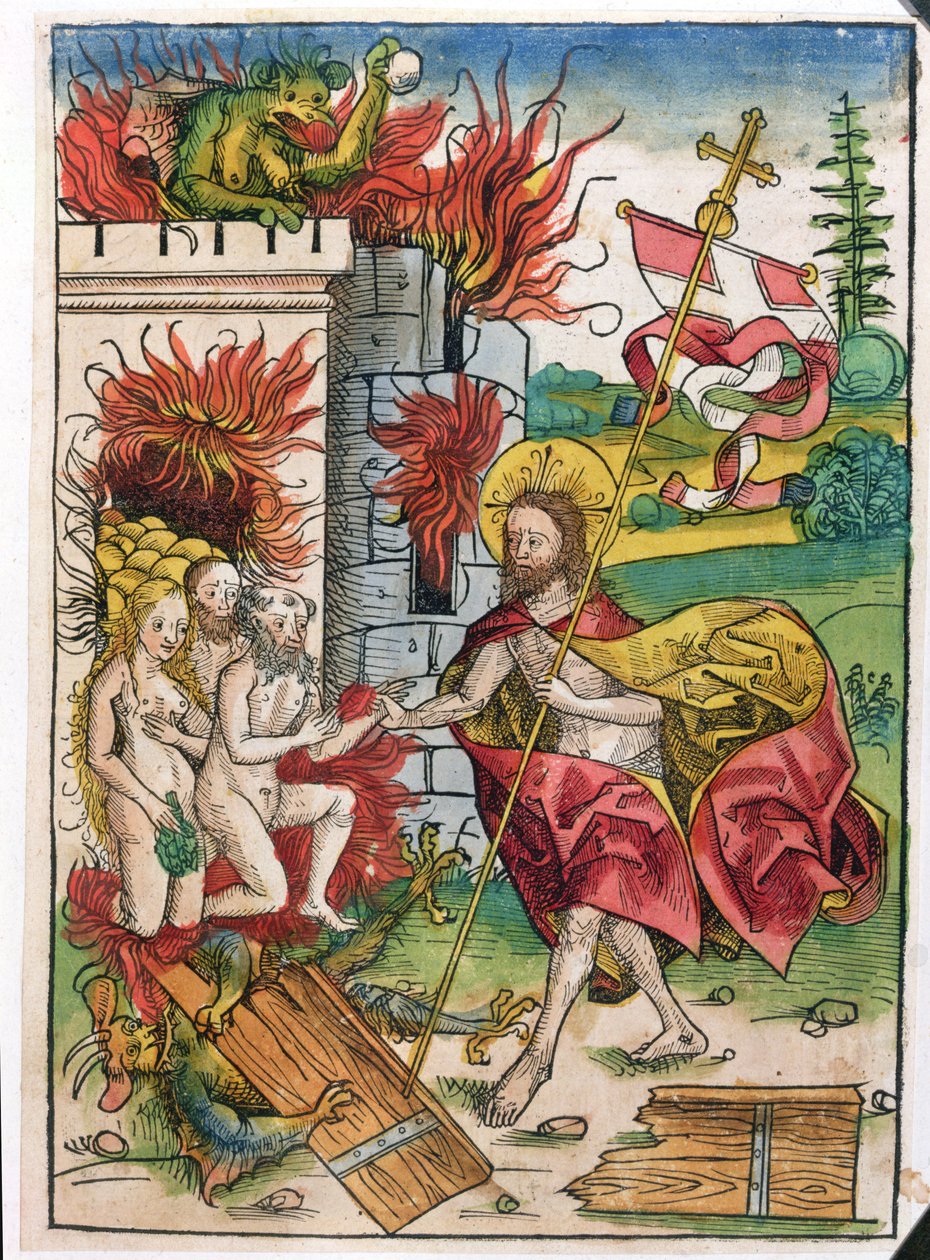 Cristo no limbo, 1491 (cor xilogravura) de Michael Wolgemut