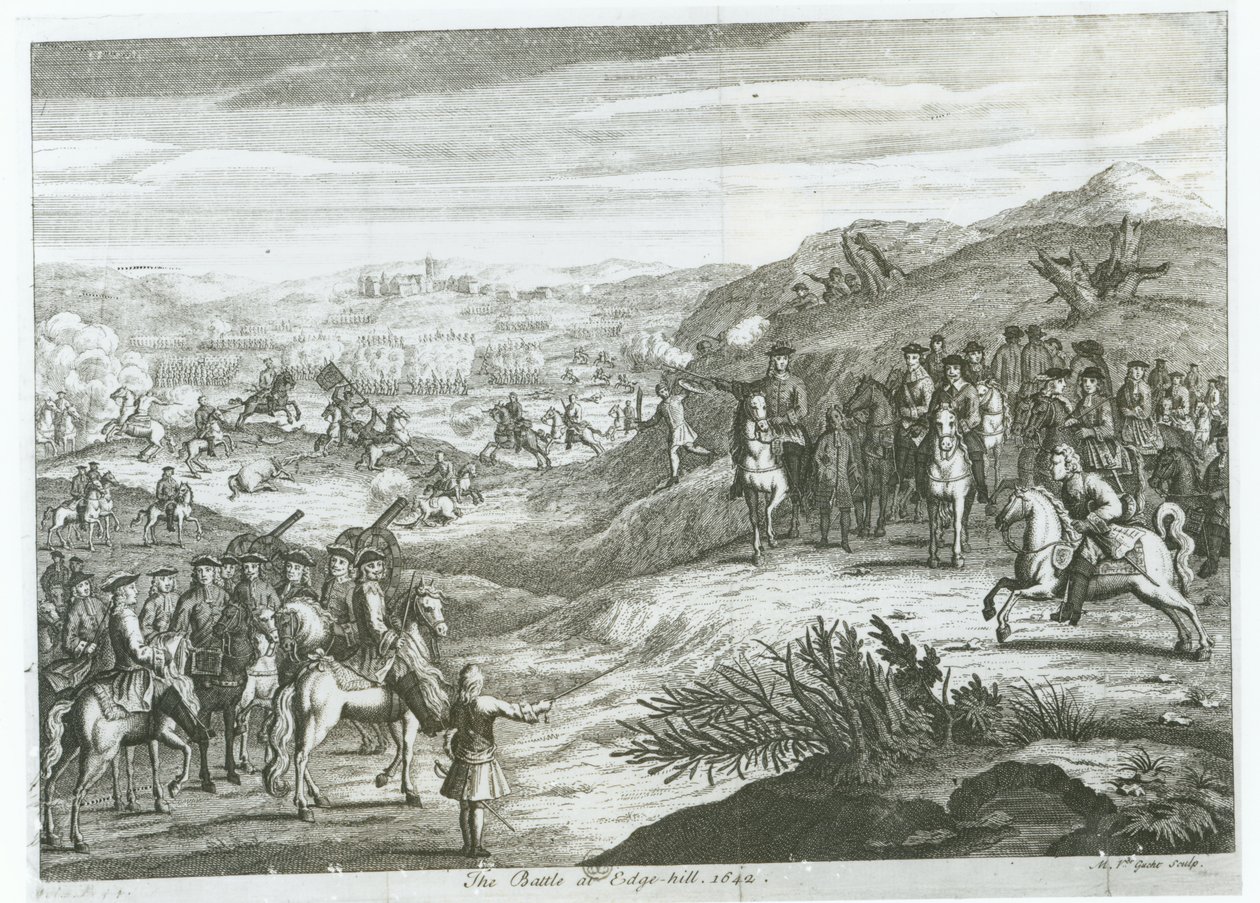 A Batalha de Edgehill, 23 de outubro de 1642 de Michael van der Gucht