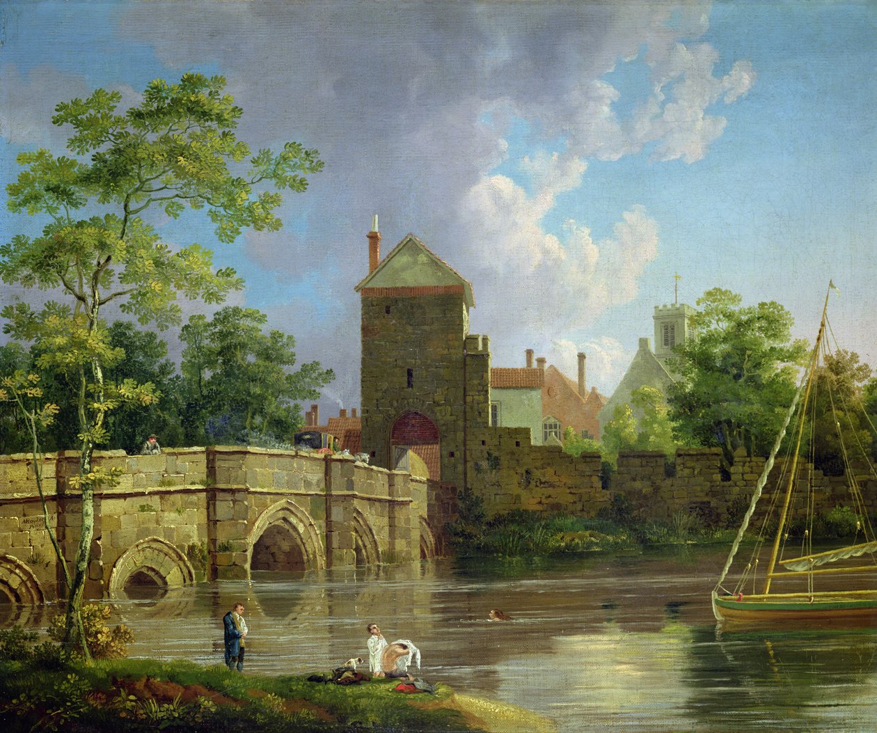 Layerthorpe Postern, York, c.1769 (óleo sobre tela) de Michael (1743-1801) Rooker