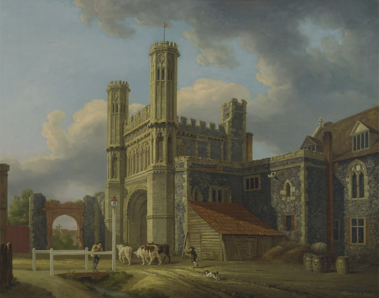 Portão de Santo Agostinho, c.1778 (óleo sobre tela) de Michael Rooker