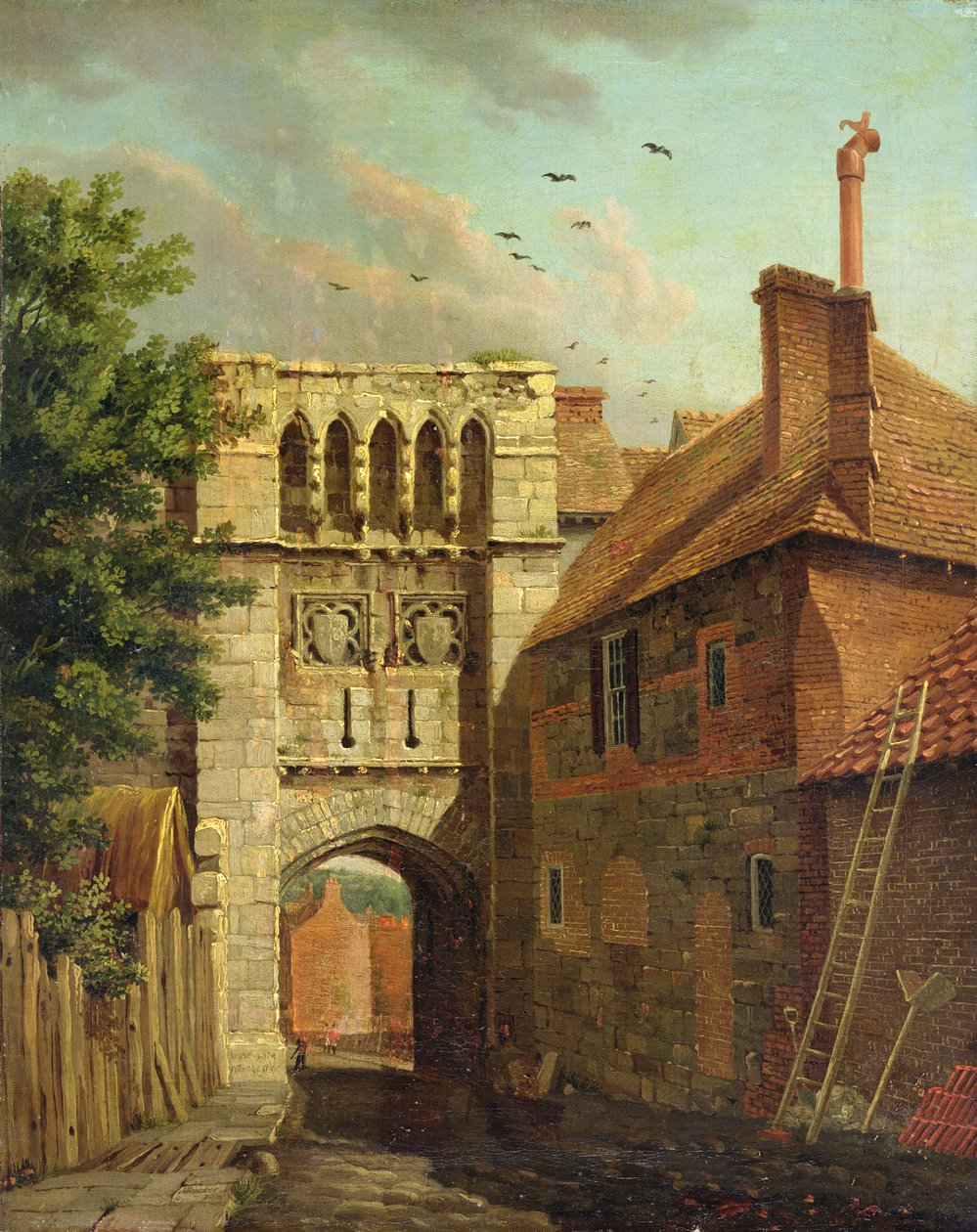 Westgate, Winchester (óleo sobre tela) de Michael (1743 1801) Rooker