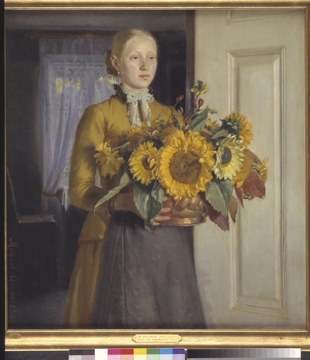 Uma menina com girassóis de Michael Ancher