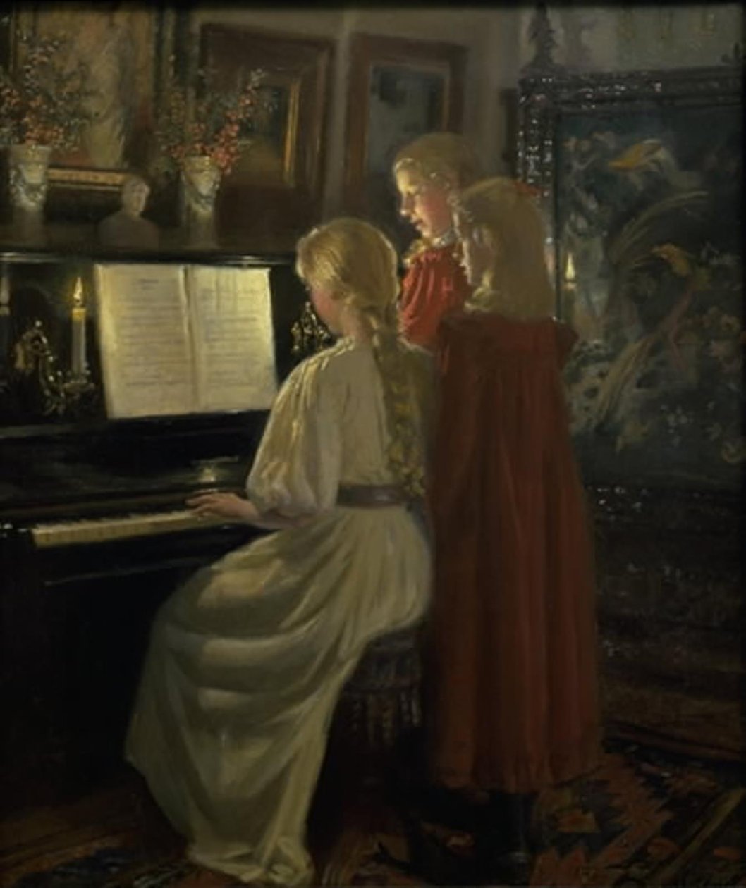 Crianças cantando de Michael Ancher