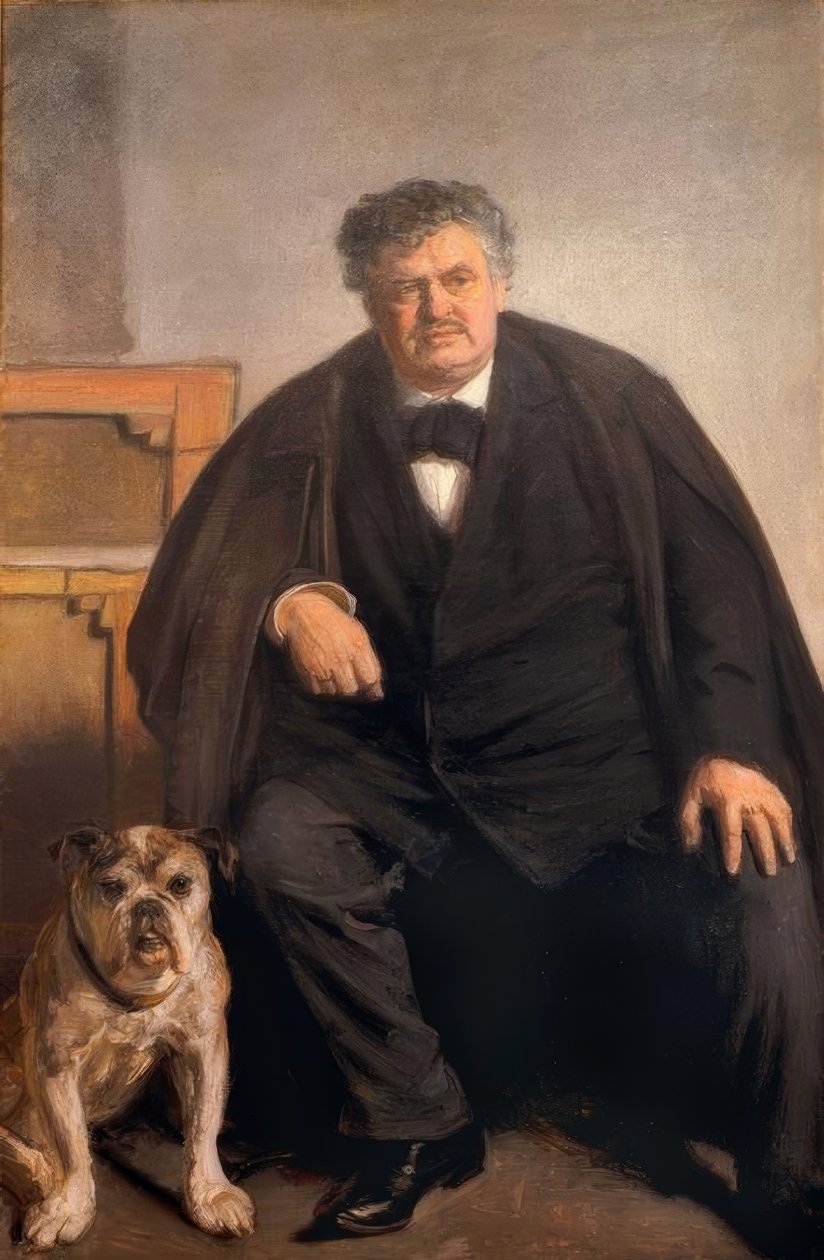 O pintor Carl Locher com Tiger de Michael Peter Ancher