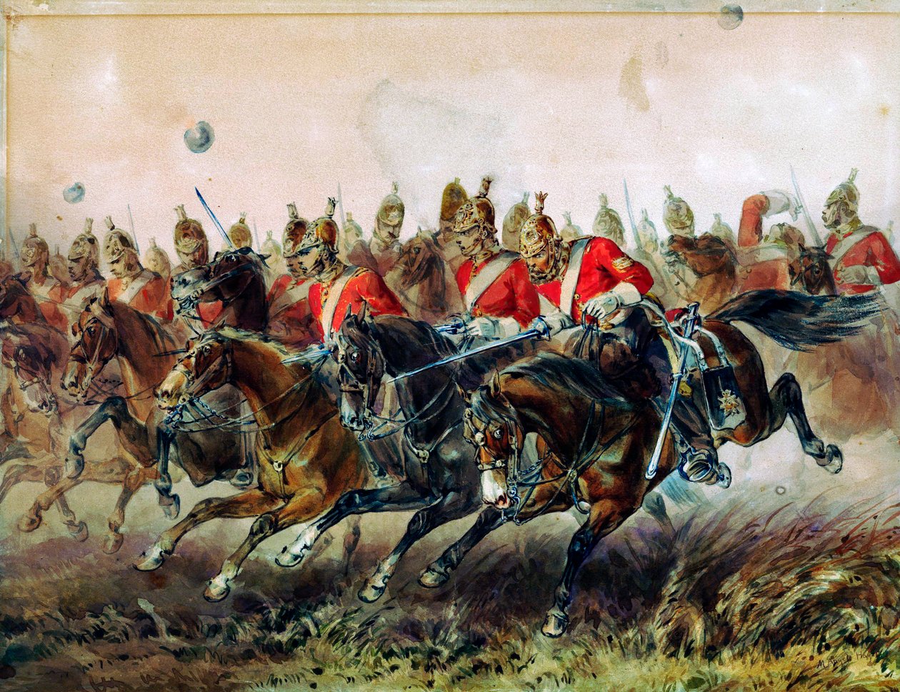 A Carga da Brigada Leve durante a Batalha de Balaclava, 1854 de Michael Angelo Hayes