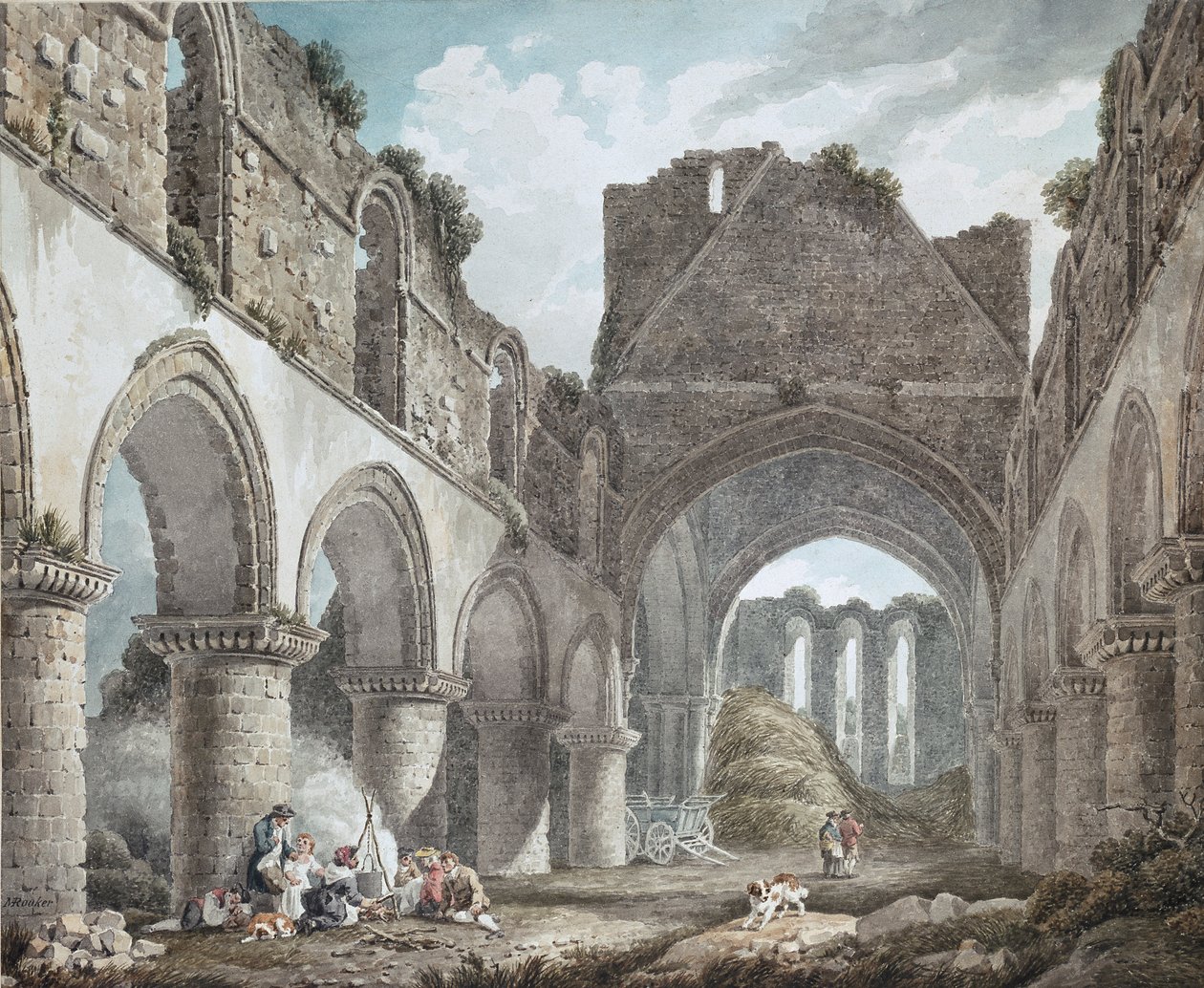 Buildwas Abbey, Shropshire, c1760-1800 de Michael Angelo Rooker