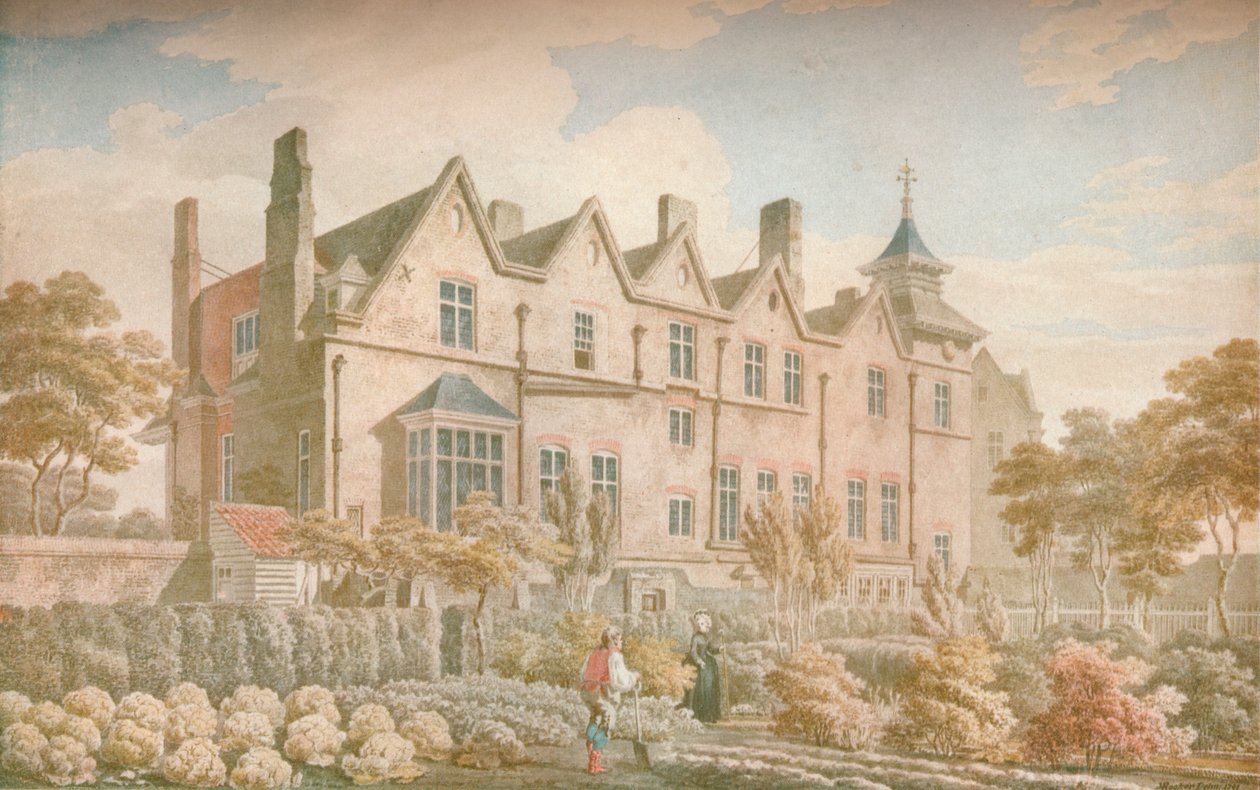Marylebone Old Manor House: Frente do jardim, 1791, 1923 de Michael Angelo Rooker