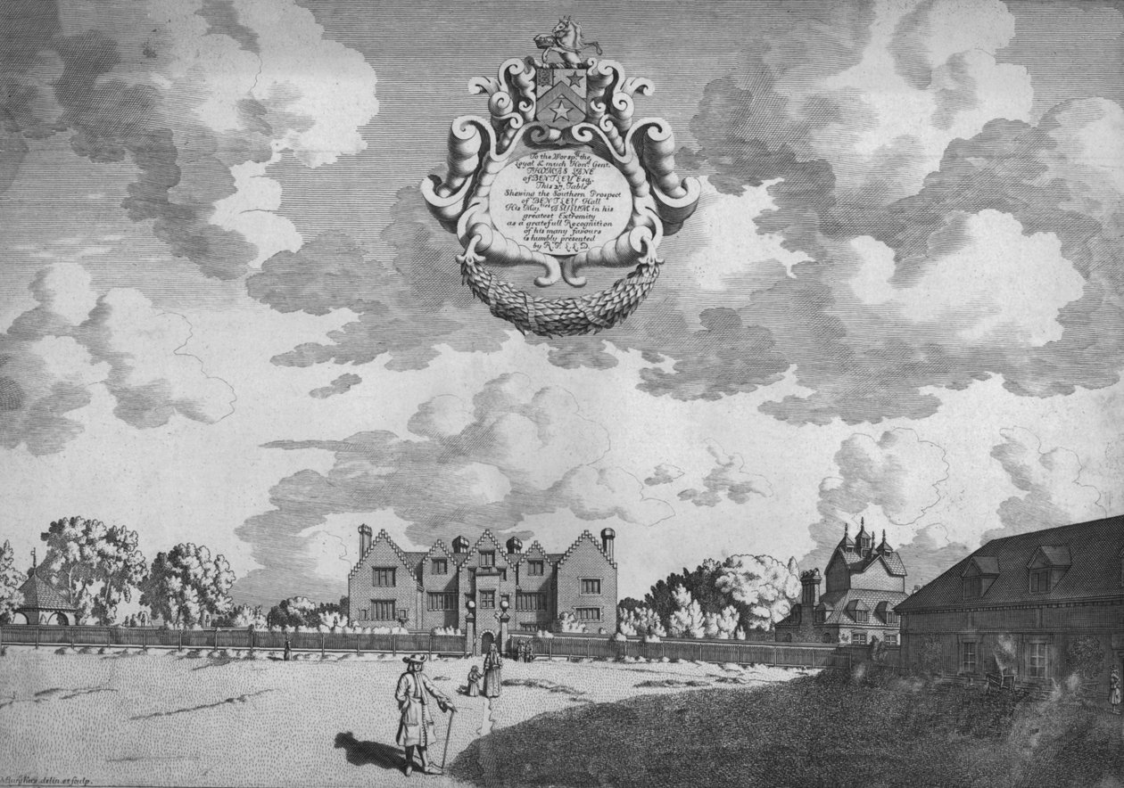 Perspectiva do sul de Bentley Salão, c1686. de Michael Burghers