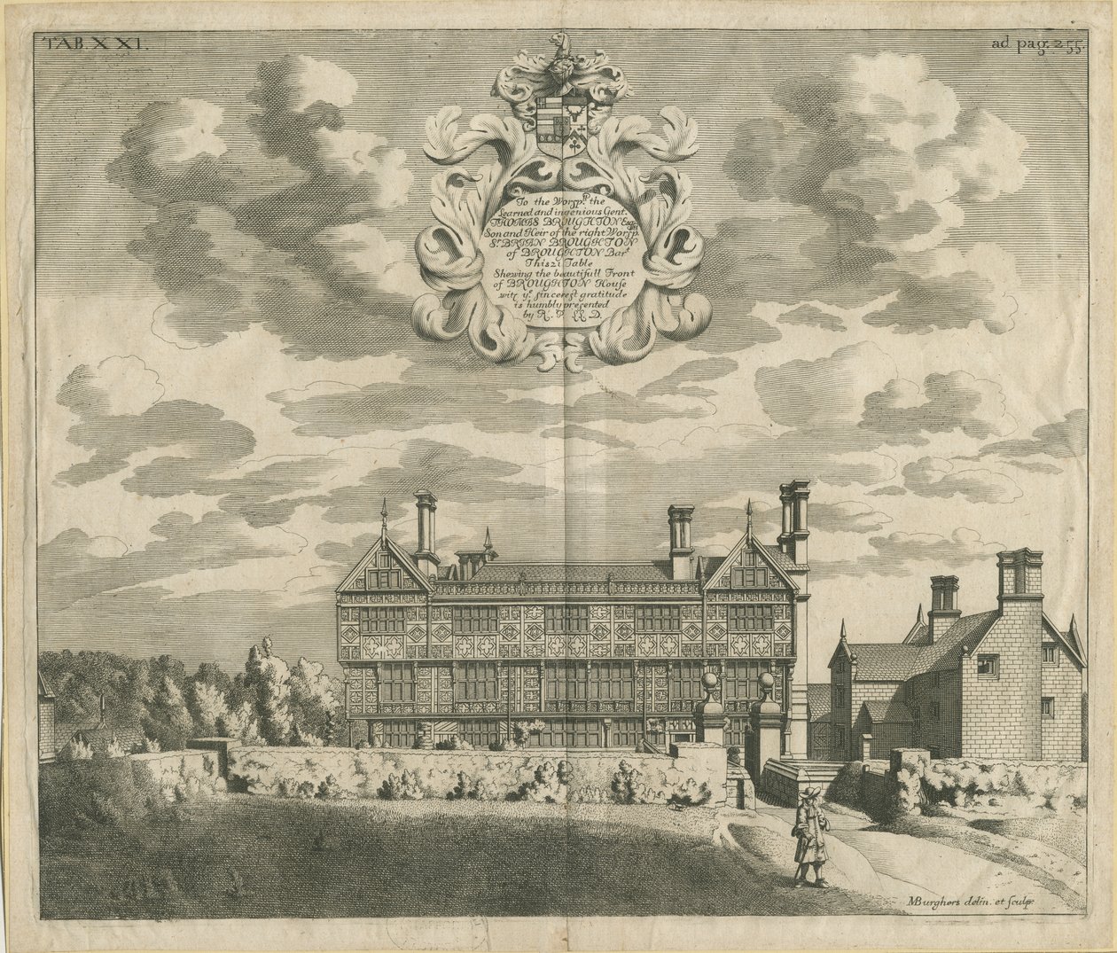 Broughton Hall: gravação em chapa de cobre, nd [1653-1686] (imprimir) de Michael Burghers