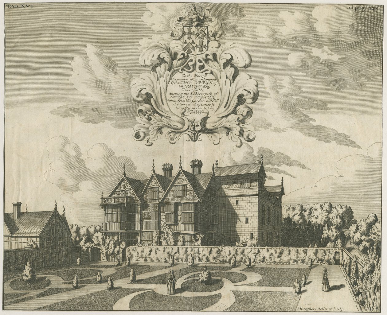 Madeley Manor House: gravura, nd [c 1686] (imprimir) de Michael Burghers