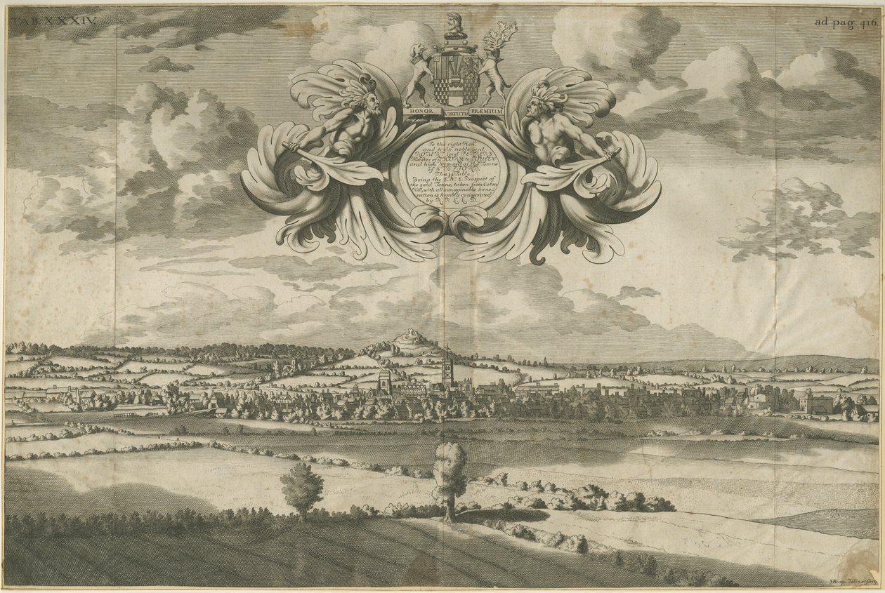 Stafford - East North East Prospect: gravura, nd [1686] (imprimir) de Michael Burghers