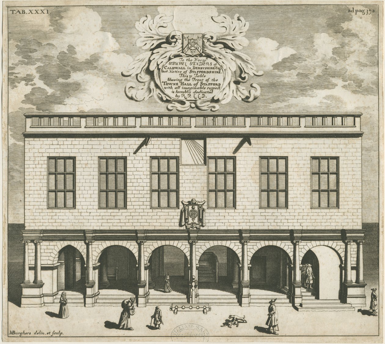 Stafford - Shire Hall: gravura em placa de cobre, nd [1686] de Michael Burghers
