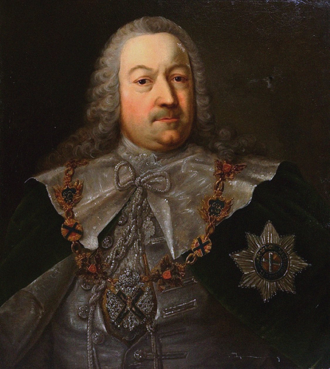 Retrato de Hermann Carl von Keyserlingk 1696-1764, meados do século XVIII de Michael Christoph Hagelgans