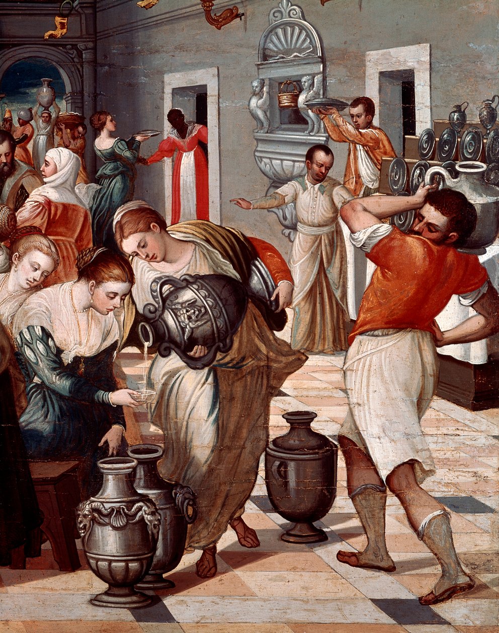 Casamento de Cana (óleo sobre tela), Detalhe de Michael Damaskinos