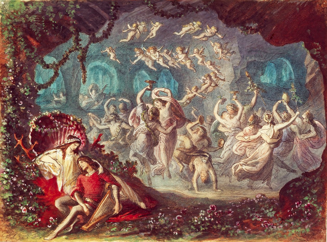 Mônaco, cenografia para a apresentação do Tannhauser por Richard Wagner no Teatro Nacional de Munique de Michael Echter