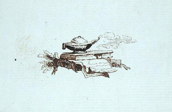 Desenho do livro de recortes de Michael Faraday (caneta e tinta sobre papel) de Michael Faraday