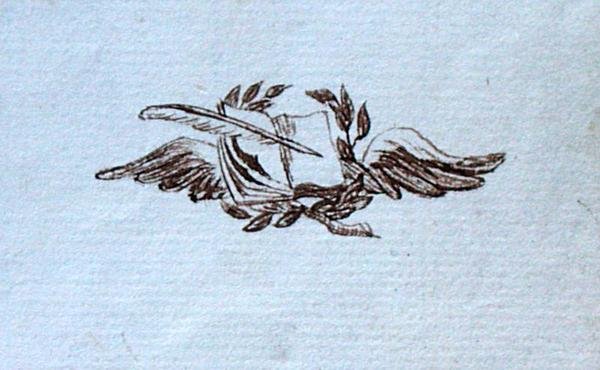 Desenho do livro de recortes de Michael Faraday (caneta e tinta sobre papel) de Michael Faraday