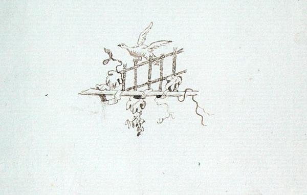 Desenho do livro de recortes de Michael Faraday (caneta e tinta sobre papel) de Michael Faraday