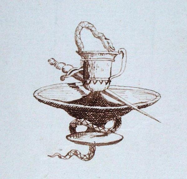 Desenho do livro de recortes de Michael Faraday (caneta e tinta sobre papel) de Michael Faraday