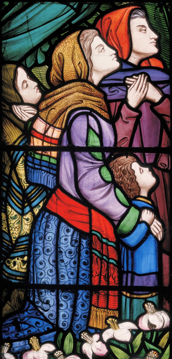 Christ Blessing Children, detalhe, 1863 (vitral) de Michael Frederick Halliday