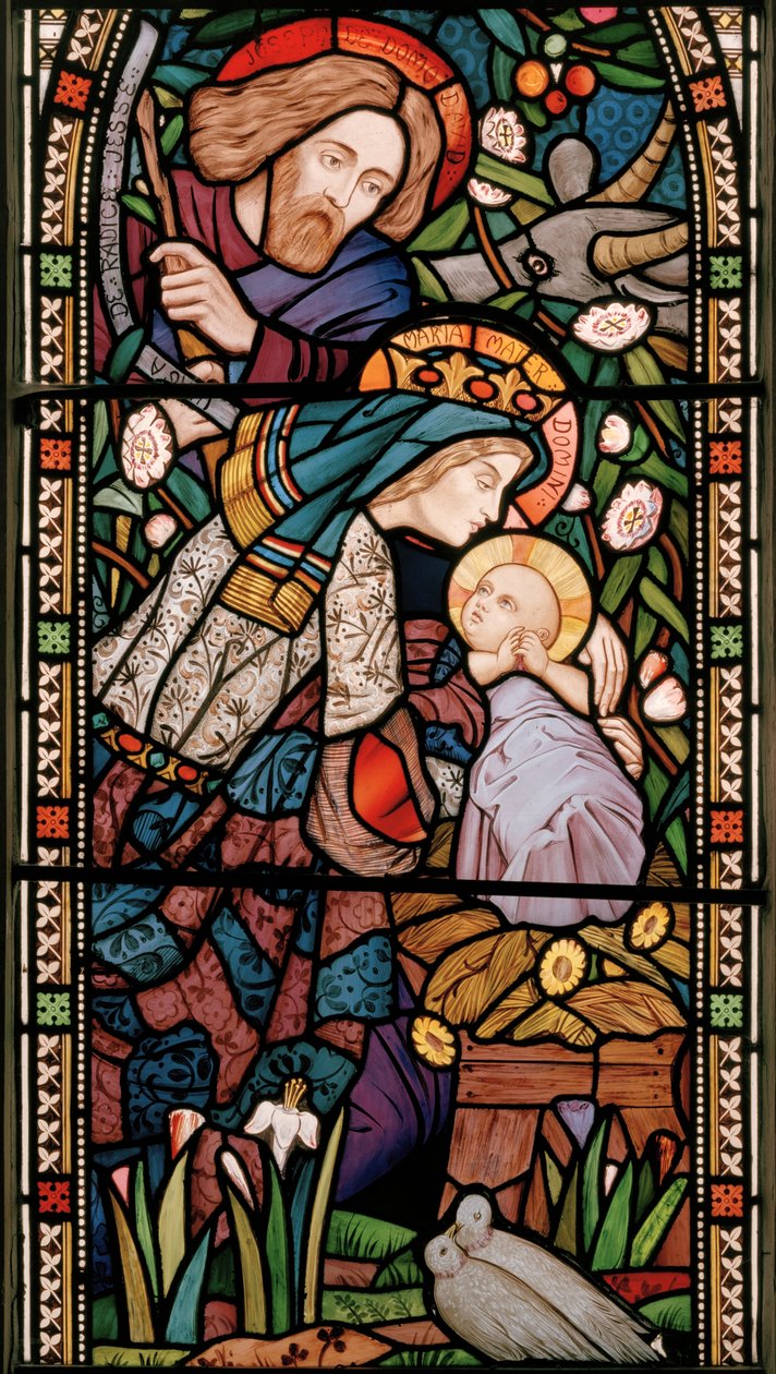 Natividade, c.1860 (vitral) de Michael Frederick Halliday