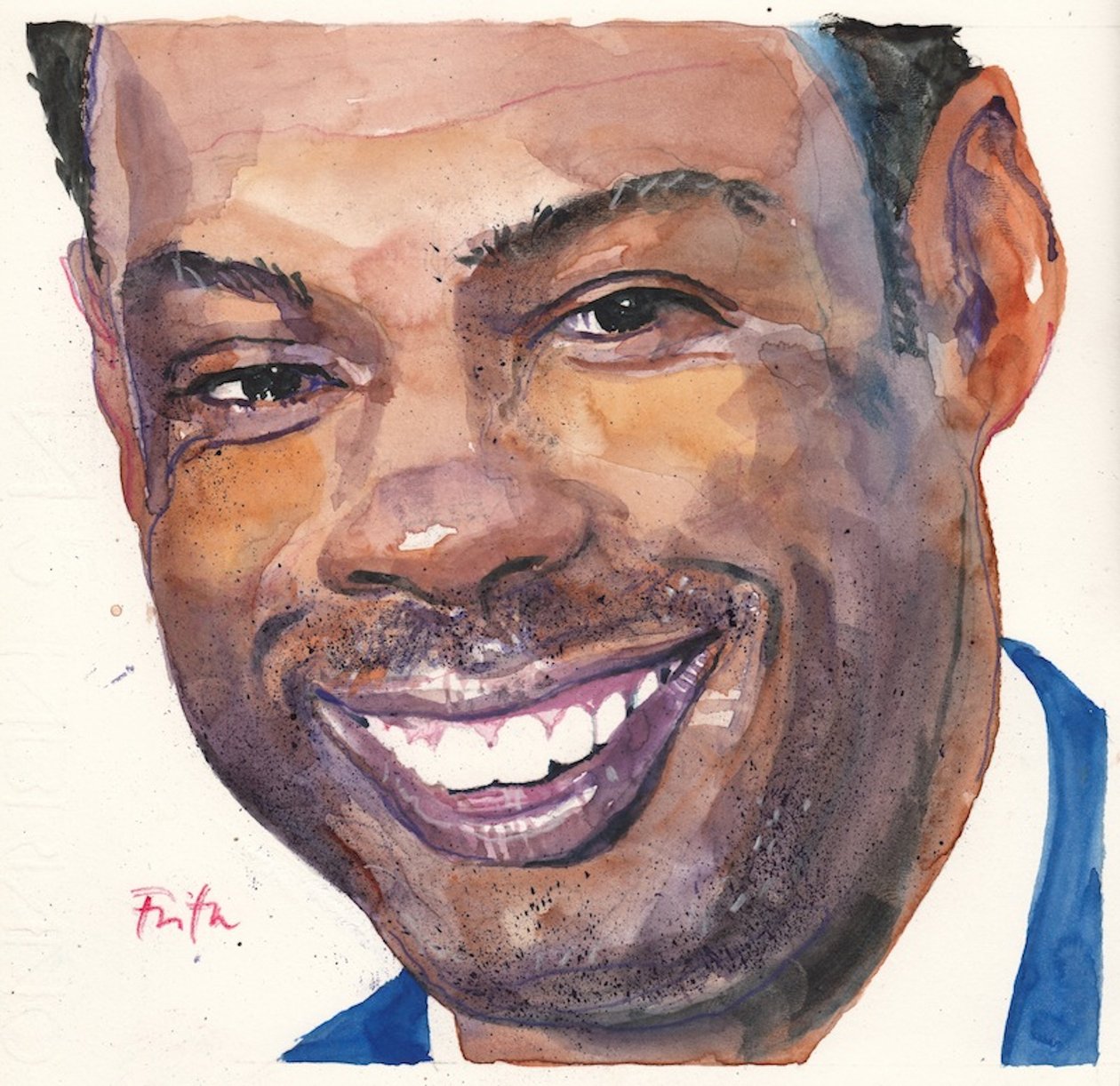 Chris Rock (aguarela) de Michael Frith