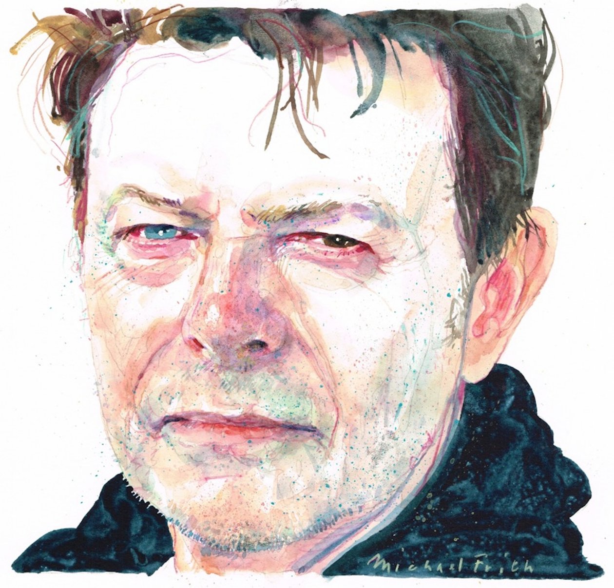 David Bowie (aguarela) de Michael Frith