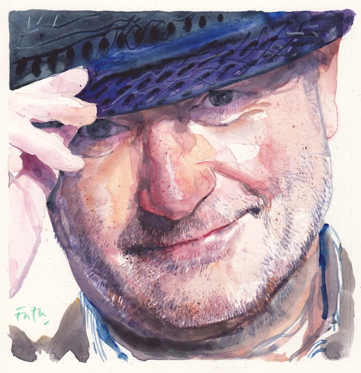 Phil Collins (aguarela) de Michael Frith