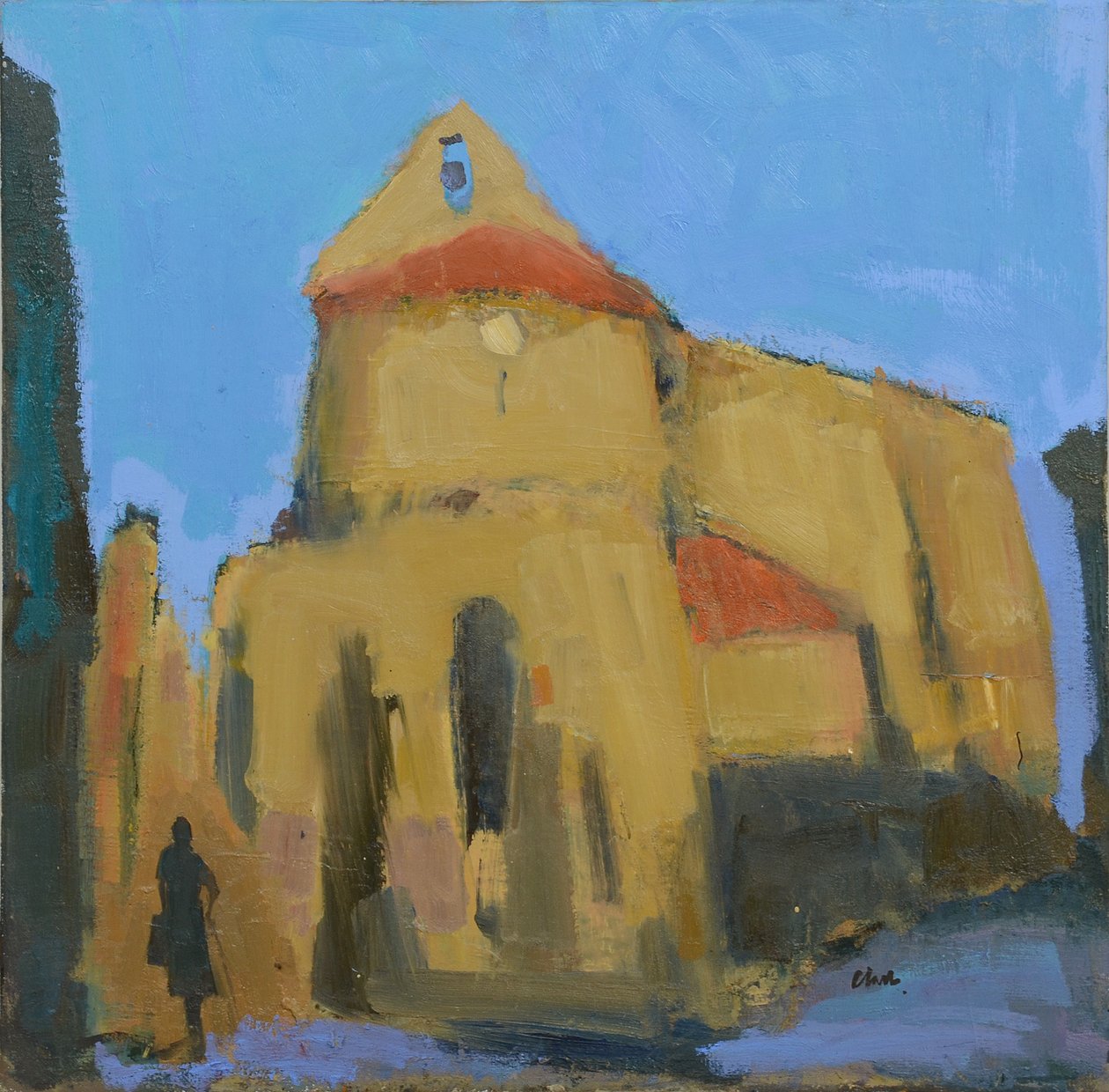 Igreja perto de Bordéus, 2017 (óleo sobre linho) de Michael G. Clark