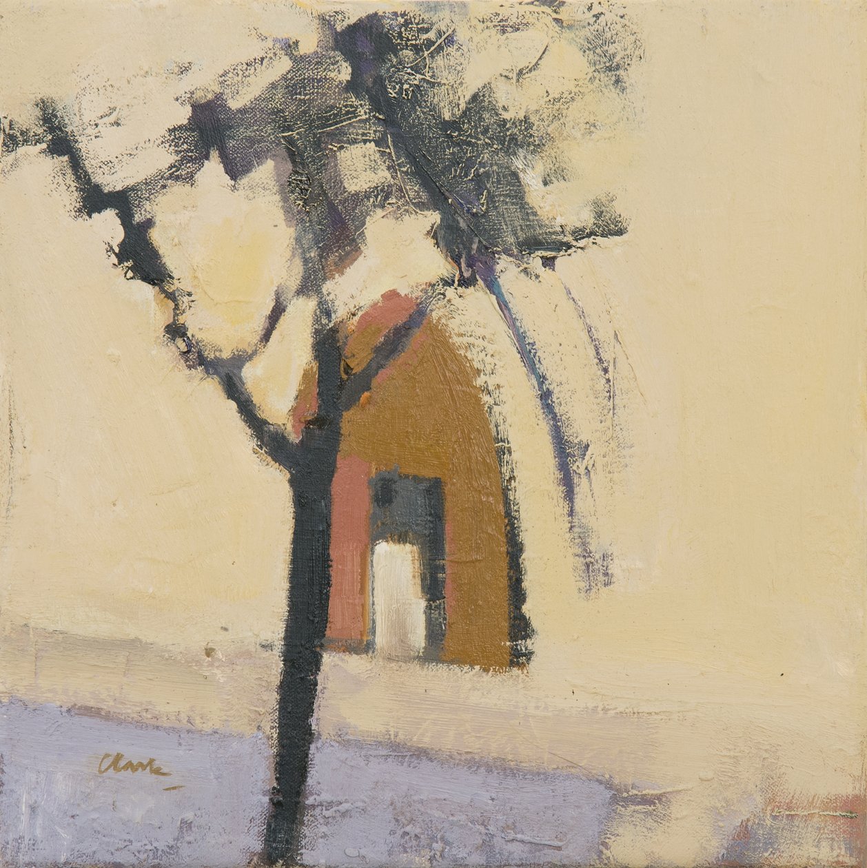 Igreja de Puymirol, 2017 (óleo sobre linho) de Michael G. Clark