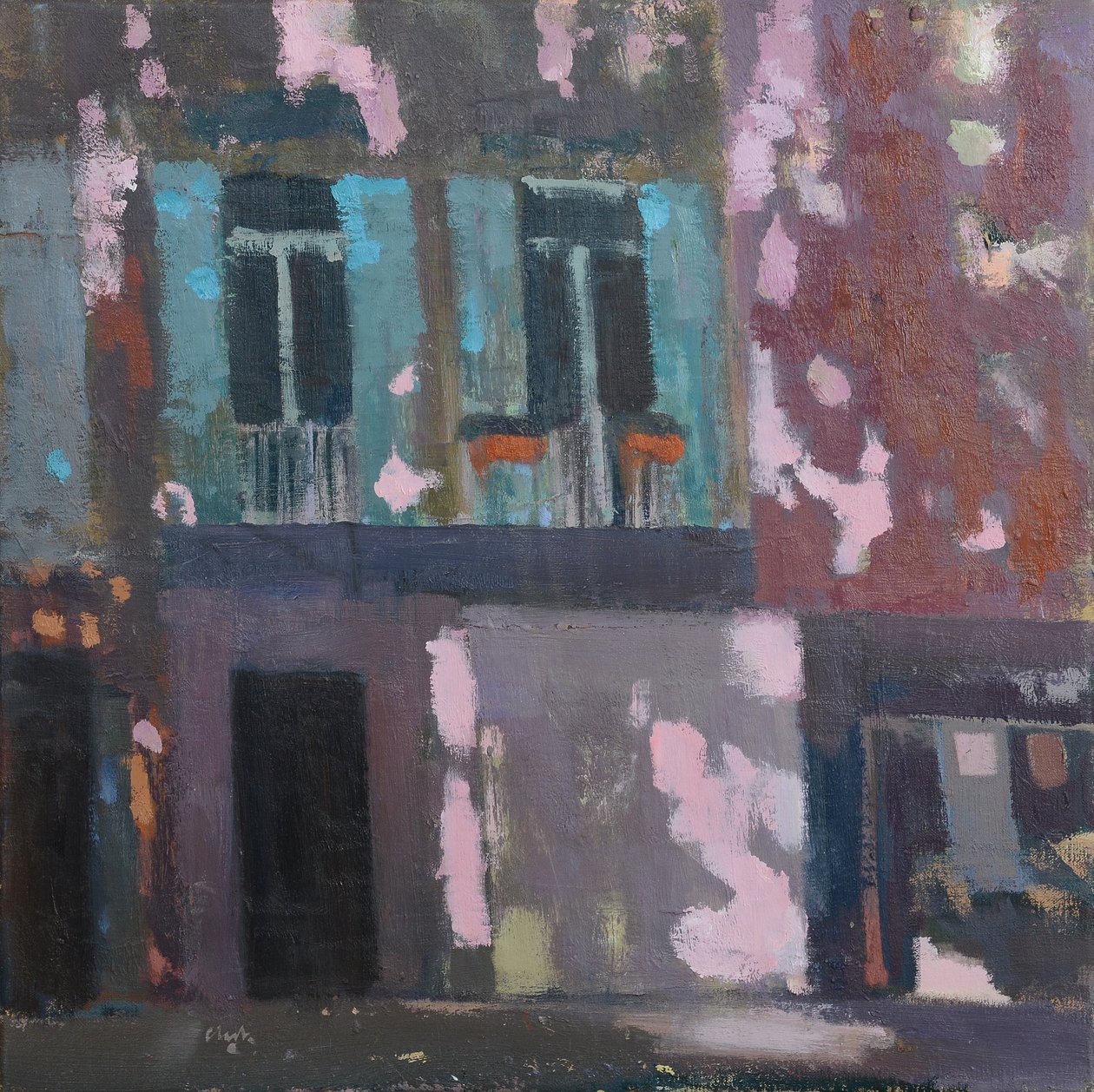 Sombras num muro, Provença, 2015 (óleo sobre linho) de Michael G. Clark