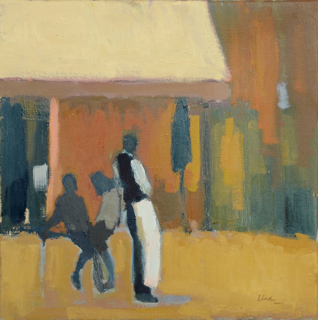 Empregado de mesa, Paris, 2016 (óleo sobre linho) de Michael G. Clark