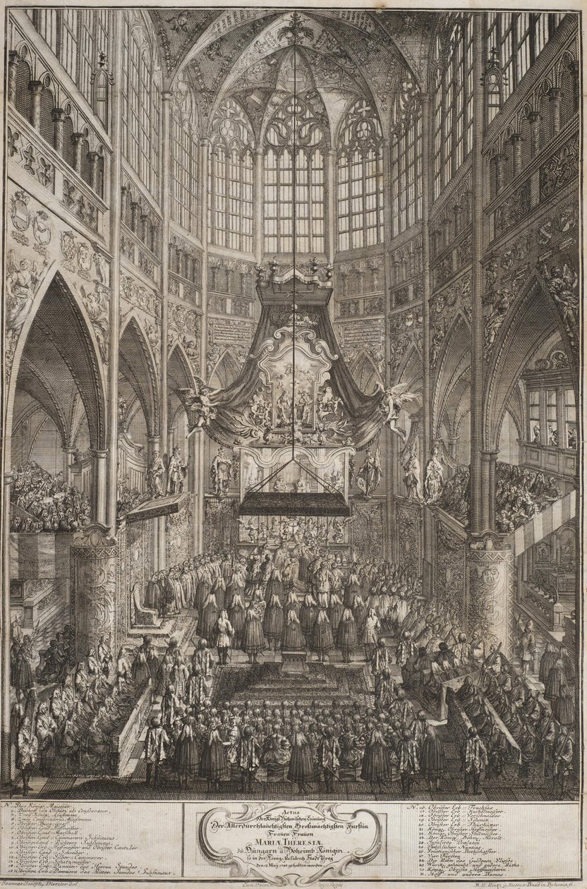A Coroação de Maria Teresa no Castelo de Praga, 1743. de Michael Heinrich Rentz
