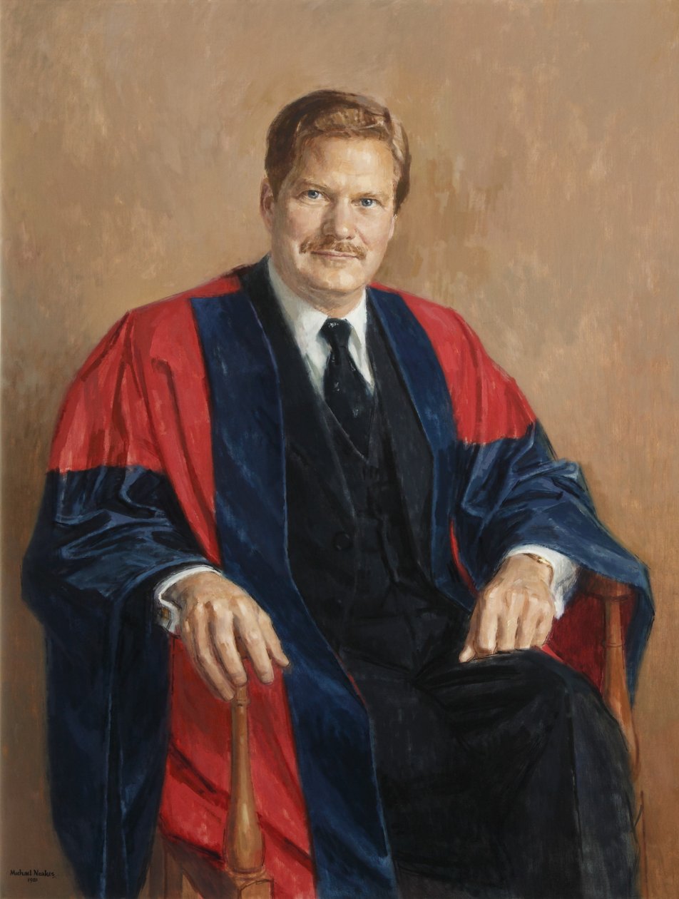 Keith Broadwell Griffin, presidente do Magdalen College (óleo sobre tela) de Michael Noakes
