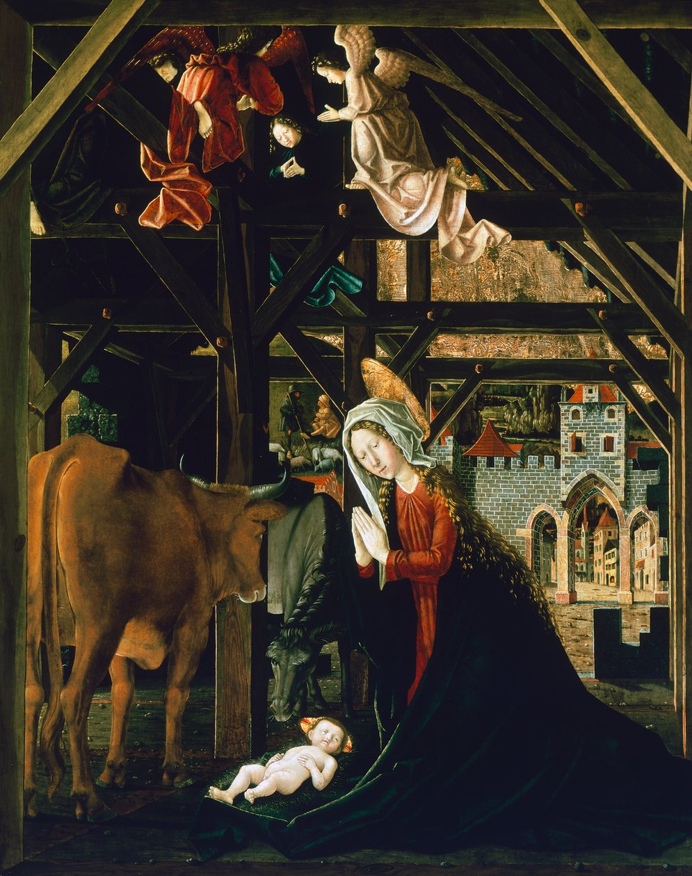Natividade, do Altar de St. Wolfgang de Michael Pacher