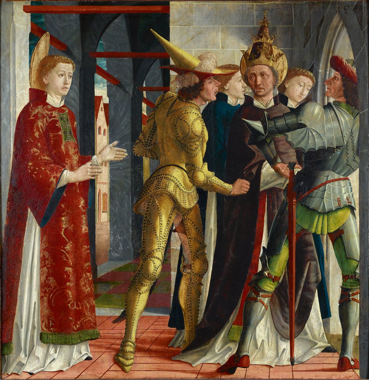 Papa Sixtus II despede-se de St Laurence de Michael Pacher