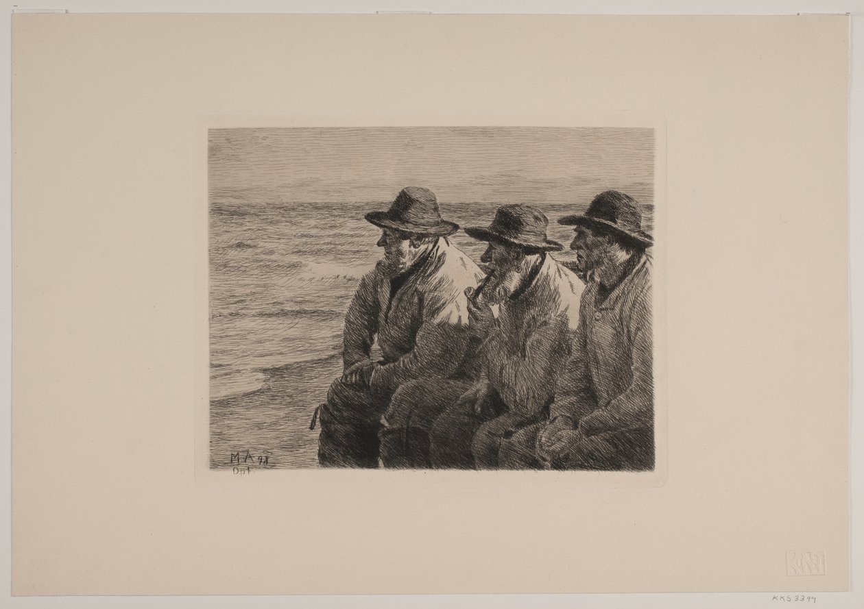 Dinamarquês: Três pescadores de Michael Peter Ancher
