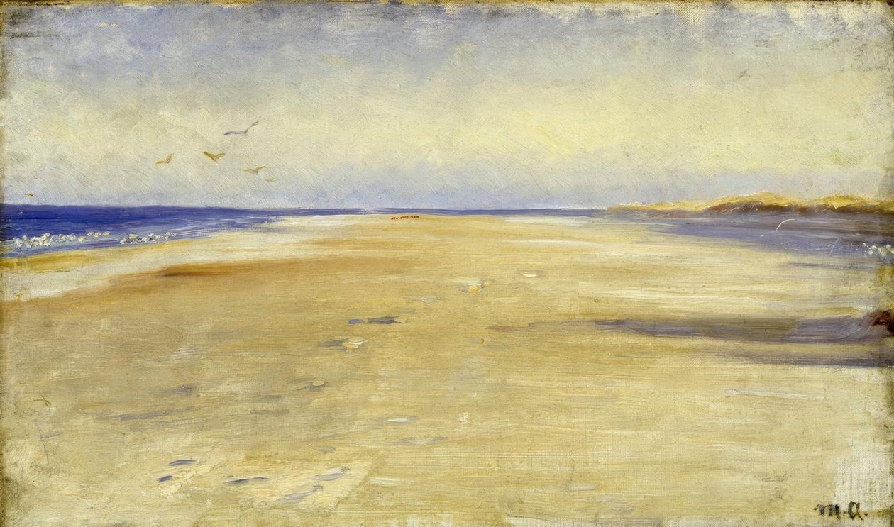 MPAncher, na praia perto de Skagen de Michael Peter Ancher