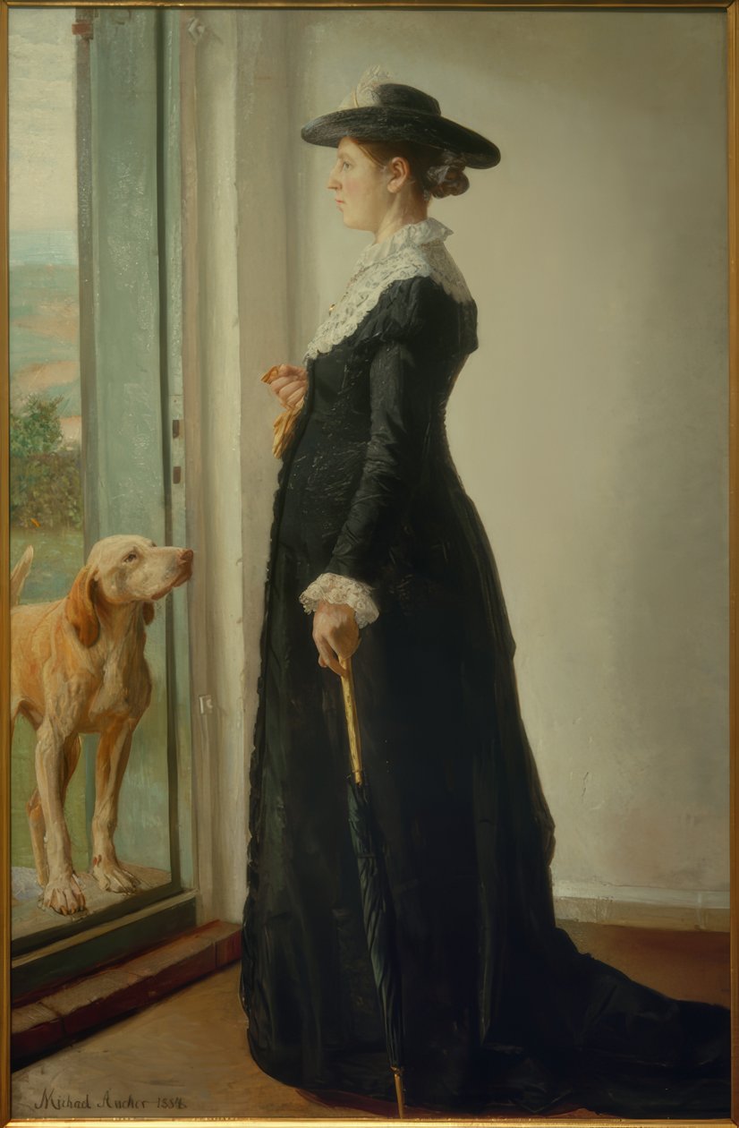 Retrato da minha esposa. A pintora Anna Ancher de Michael Peter Ancher