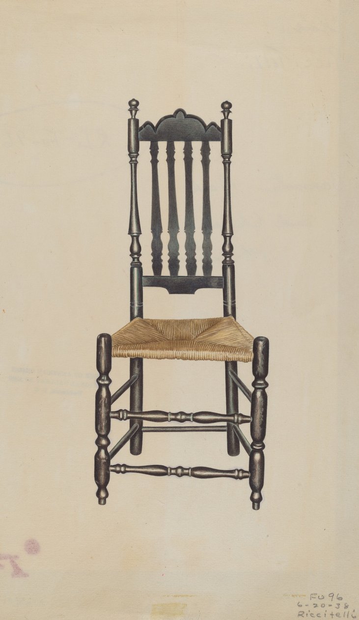 Cadeira traseira do corrimão, 1938. de Michael Riccitelli