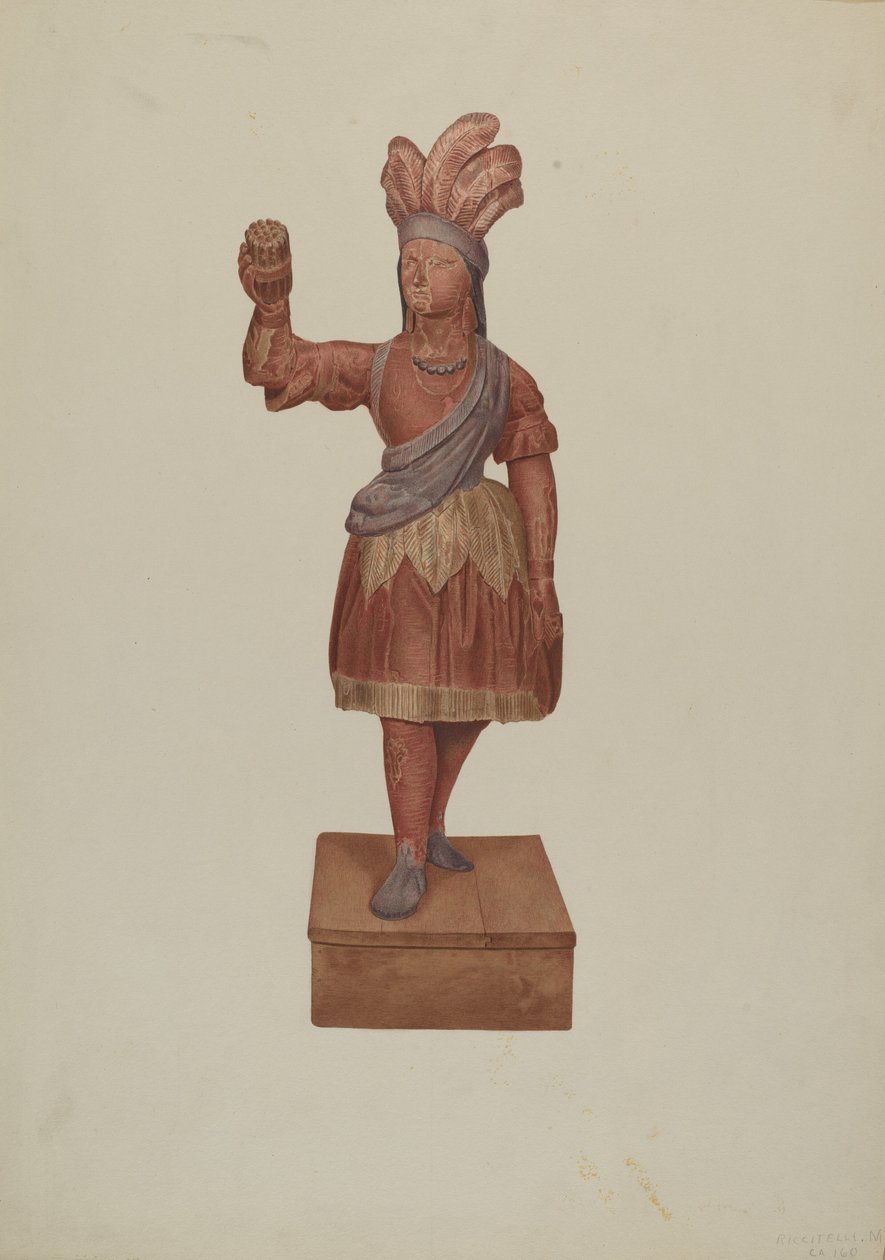Cigar Store Indian, c. 1939. de Michael Riccitelli