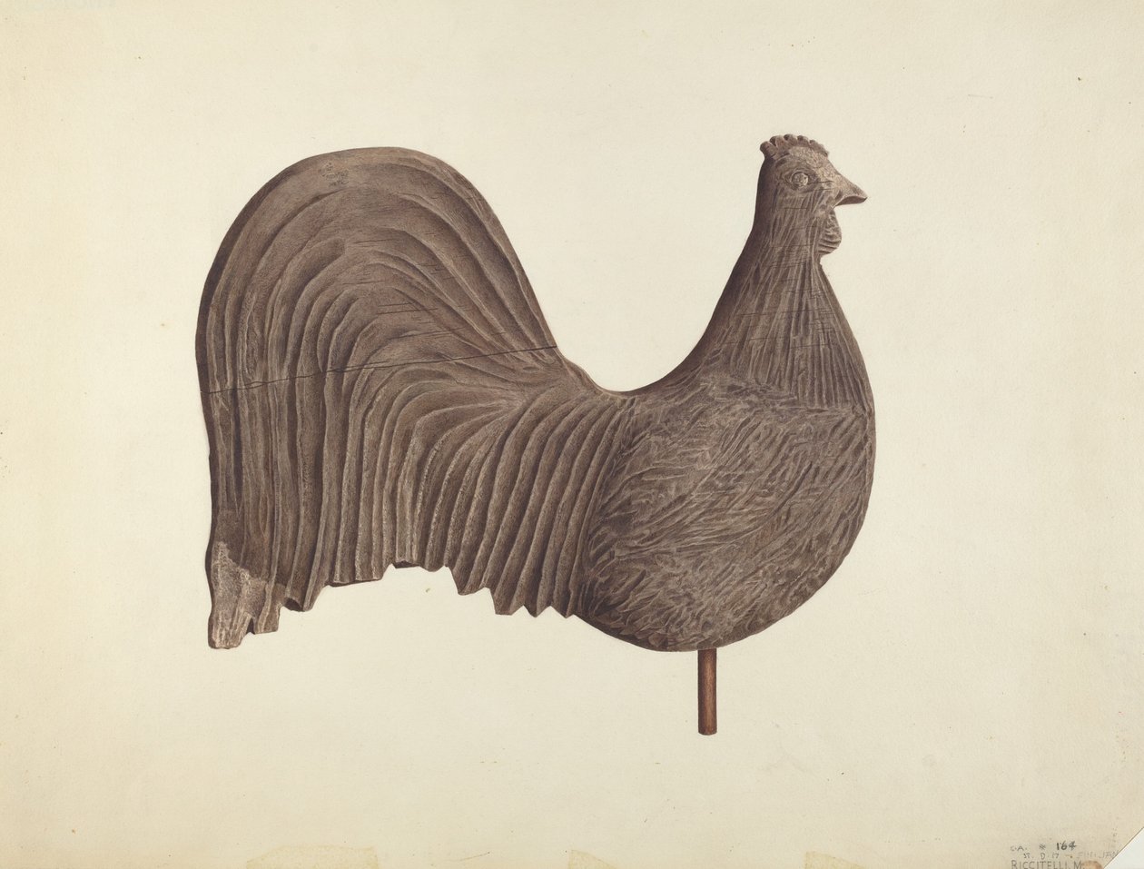 Rooster Weather Vane, provavelmente 1940. de Michael Riccitelli