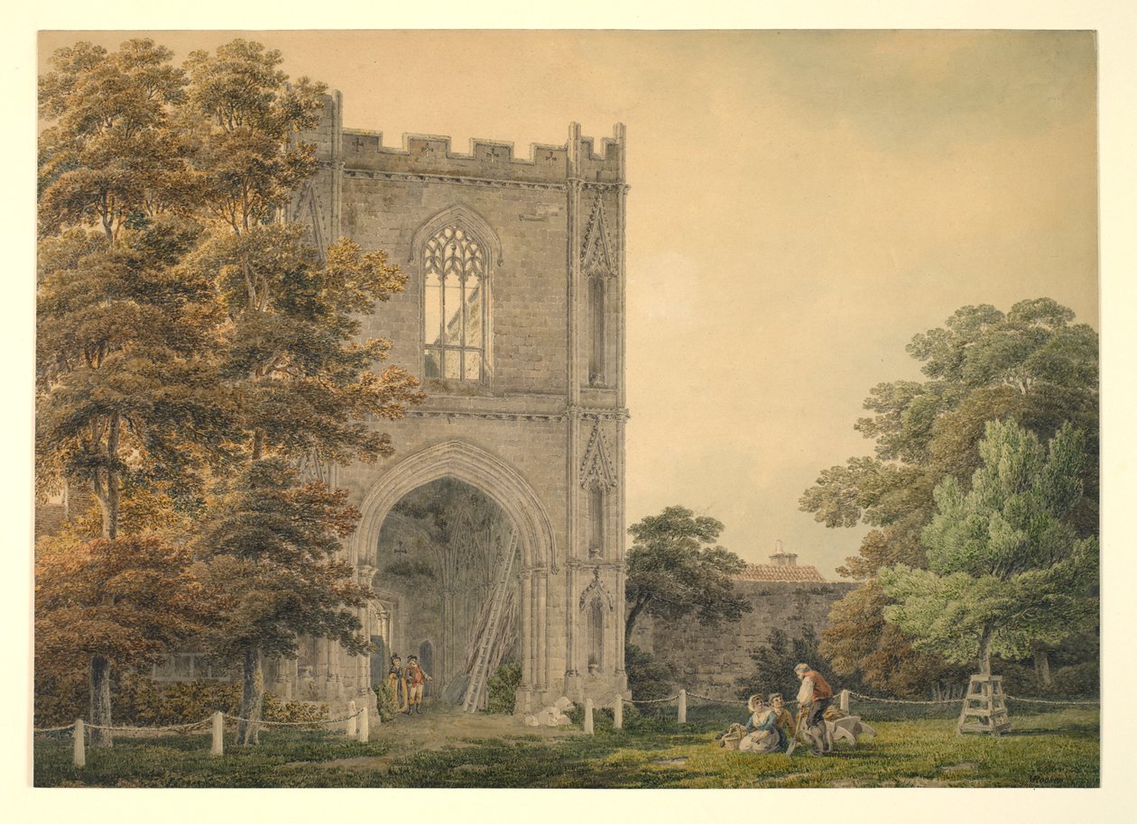 Portal arruinado na abadia, Bury St Edmunds, 1788-1801 de Michael Rooker